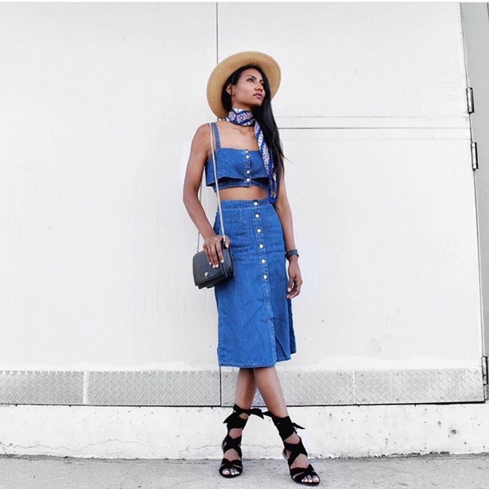 Bebe denim two piece size XS. Worn once